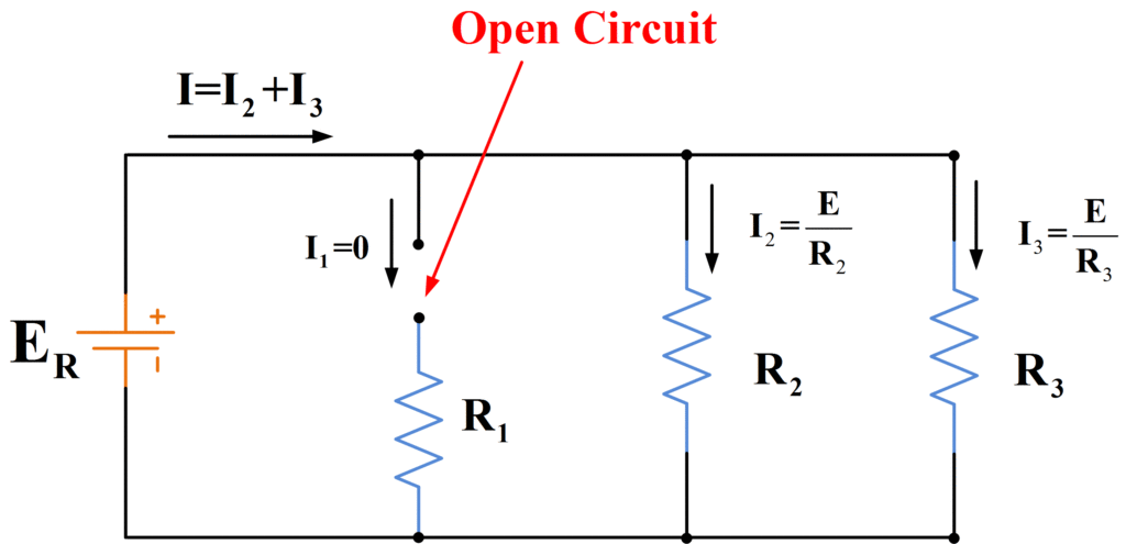 Open-Circuited Resistor in Parallel Circuit 