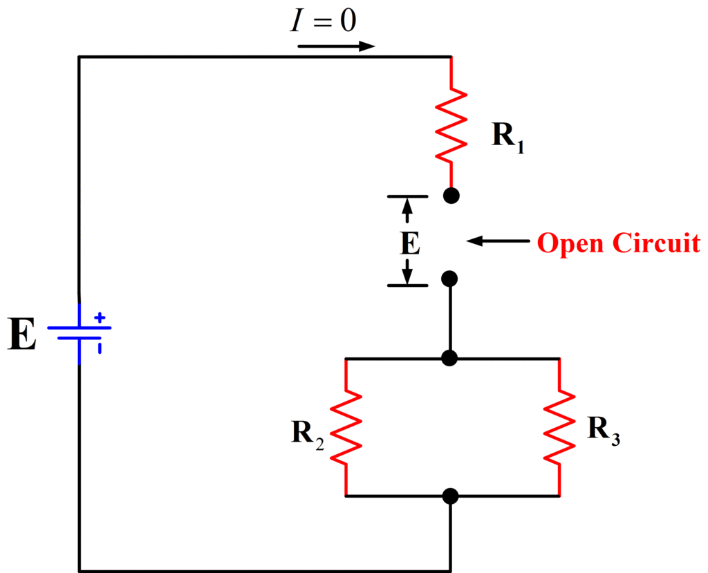 Open-Circuit in Series-Parallel Circuit