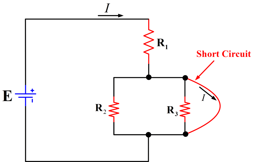 Short-Circuit in Series-Parallel Circuit Example