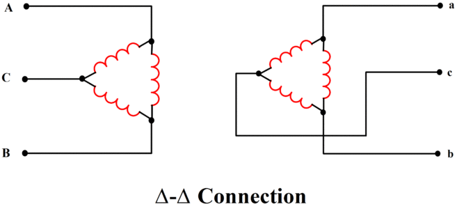 Delta-Delta Three-Phase Transformer Connection