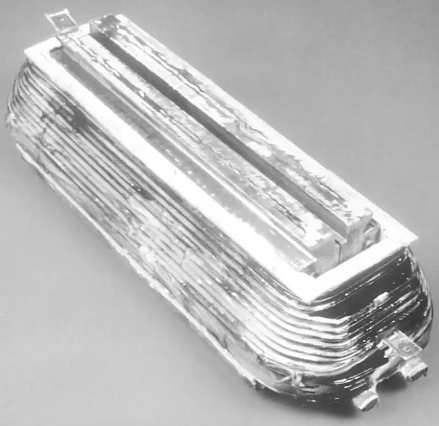 Bottom view of pole piece with coil for the rotor
