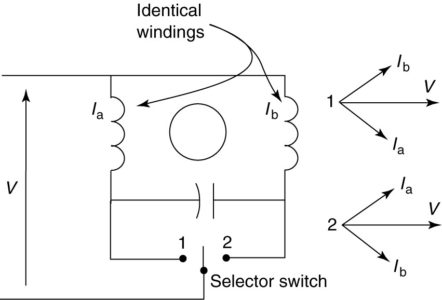 Reversing permanent split-capacitor motor circuit (wiring) diagram