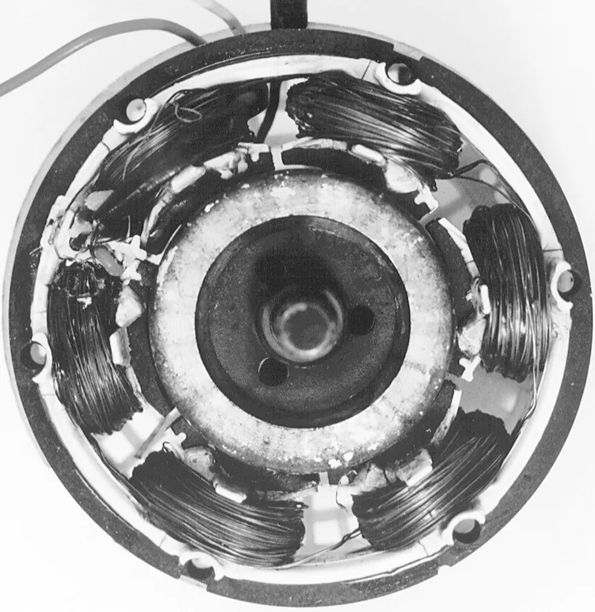 Round shaded-pole motor : Single Phase Induction Motors
