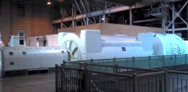 Steam turbines drive large 3-phase AC generators