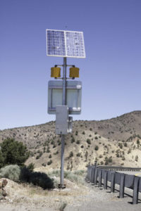 A remote traffic sign with warning lights is an ideal application for a stand-alone solar power system.