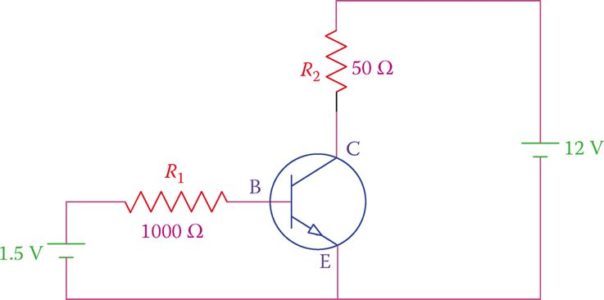Connecting a transistor to electric supply.