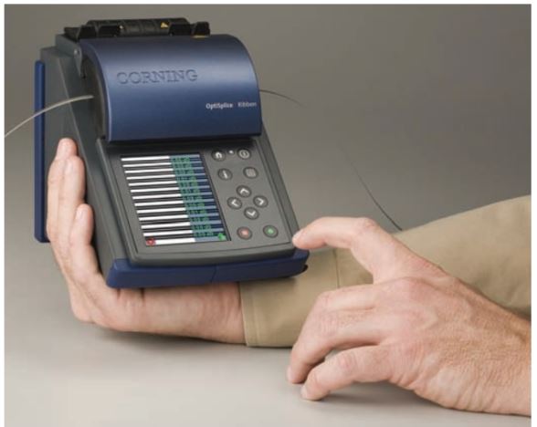 A high-quality fiber-optic splicer. (Corning Cable Systems)