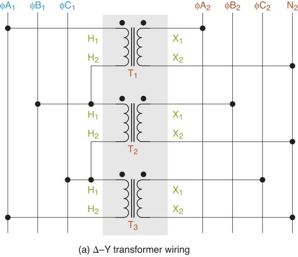 ∆-Y transformer Wiring Diagram