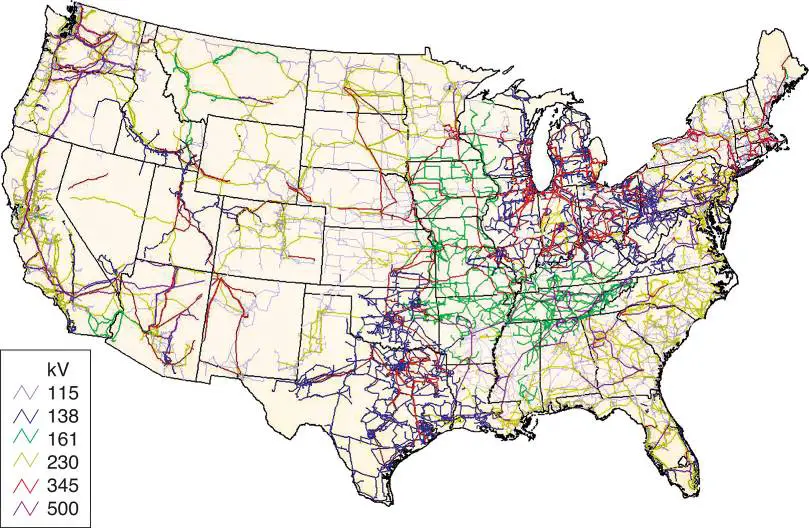 The U. S. power transmission grid.