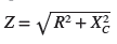 Series RC circuit Impedance formula