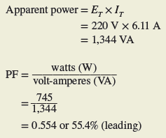 power factor calculation in rc series circuit 