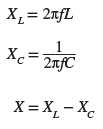 lc series circuit impedance formula