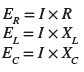 voltages formulas in Series rlc circuit 