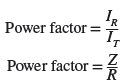 parallel rc circuit power factor formula