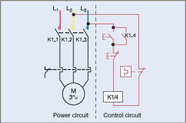 Motor starter circuit—detached representation