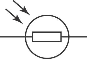 IEC symbol for a light-dependent resistor