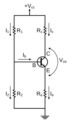 Voltage Divider Biasing Diagram