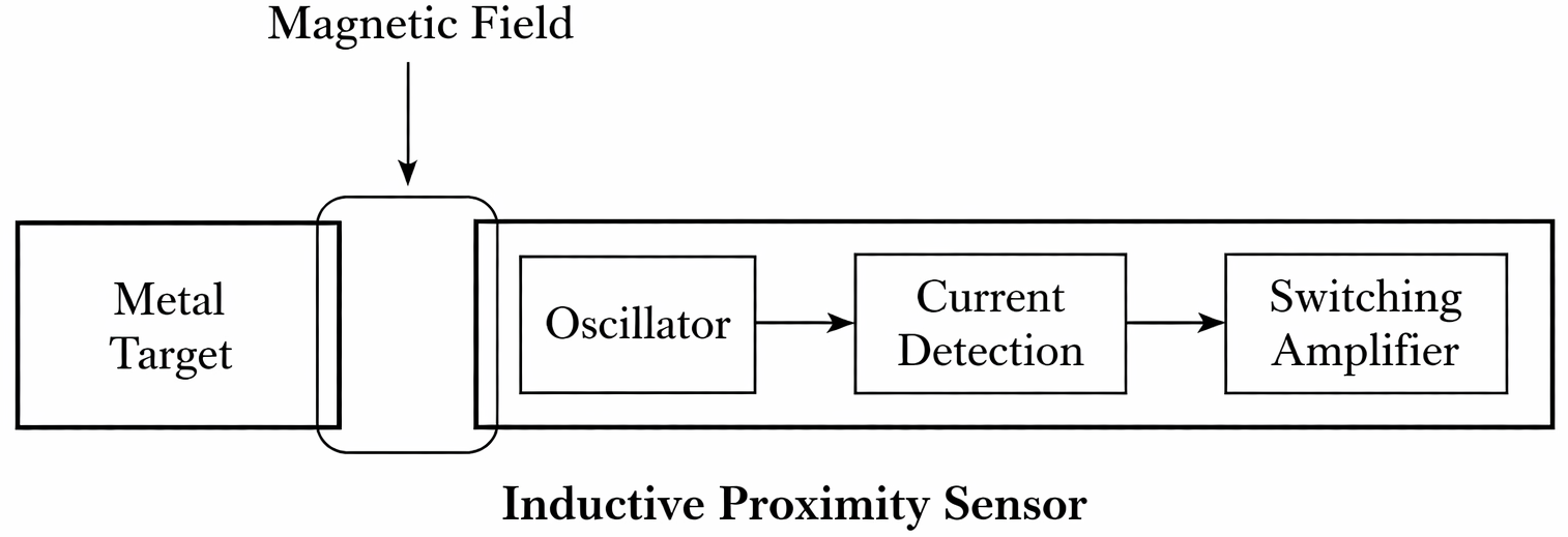Inductive proximity sensor operation diagram